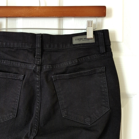 Etienne Marcel High Rise Zip Pocket Ankle Cropped Raw Hem Skinny Jeans Black 28 - Picture 14 of 16